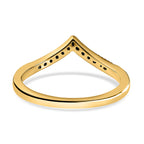 Blue Diamond Band Ring in 18K Vermeil Yellow Gold Plated Sterling Silver 0.07 Ct.