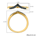 Blue Diamond Band Ring in 18K Vermeil Yellow Gold Plated Sterling Silver 0.07 Ct.