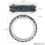 Blue Diamond Band Ring in Platinum & Blue Overlay Sterling Silver 0.20 Ct, Silver Wt. 6.48 Gms