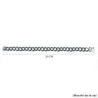 Blue Diamond Curb Bracelet (Size - 7.5) in Platinum Overlay Sterling Silver 3.00 Ct, Silver Wt 24.61 Gms