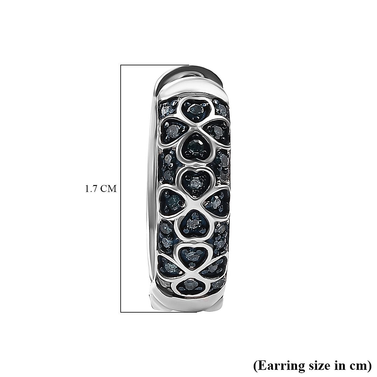 Blue Diamond Cluster with Hoop Earring in Rhodium Overlay Sterling Silver 0.25 Ct. 7968658 6