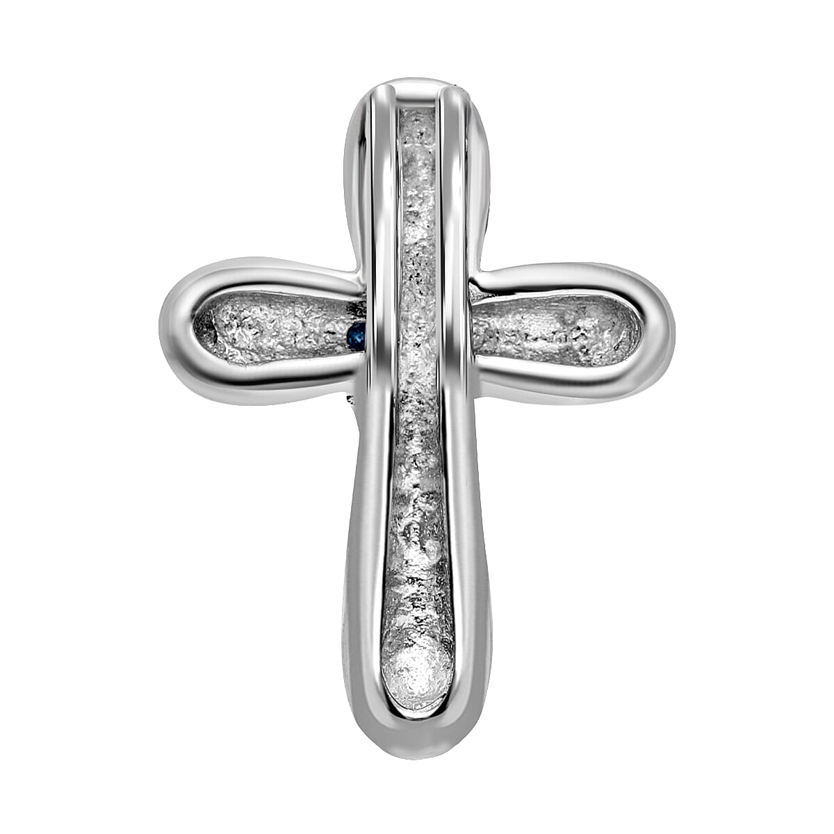 Blue Diamond Cross Pendant in Platinum Overlay Sterling Silver 7385313 4