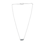 Blue Diamond Necklace (Size - 20) with Lobster Clasp in Rhodium Overlay Sterling Silver 0.20 Ct