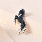Blue Diamond Horse Pendant in Platinum Overlay Sterling Silver
