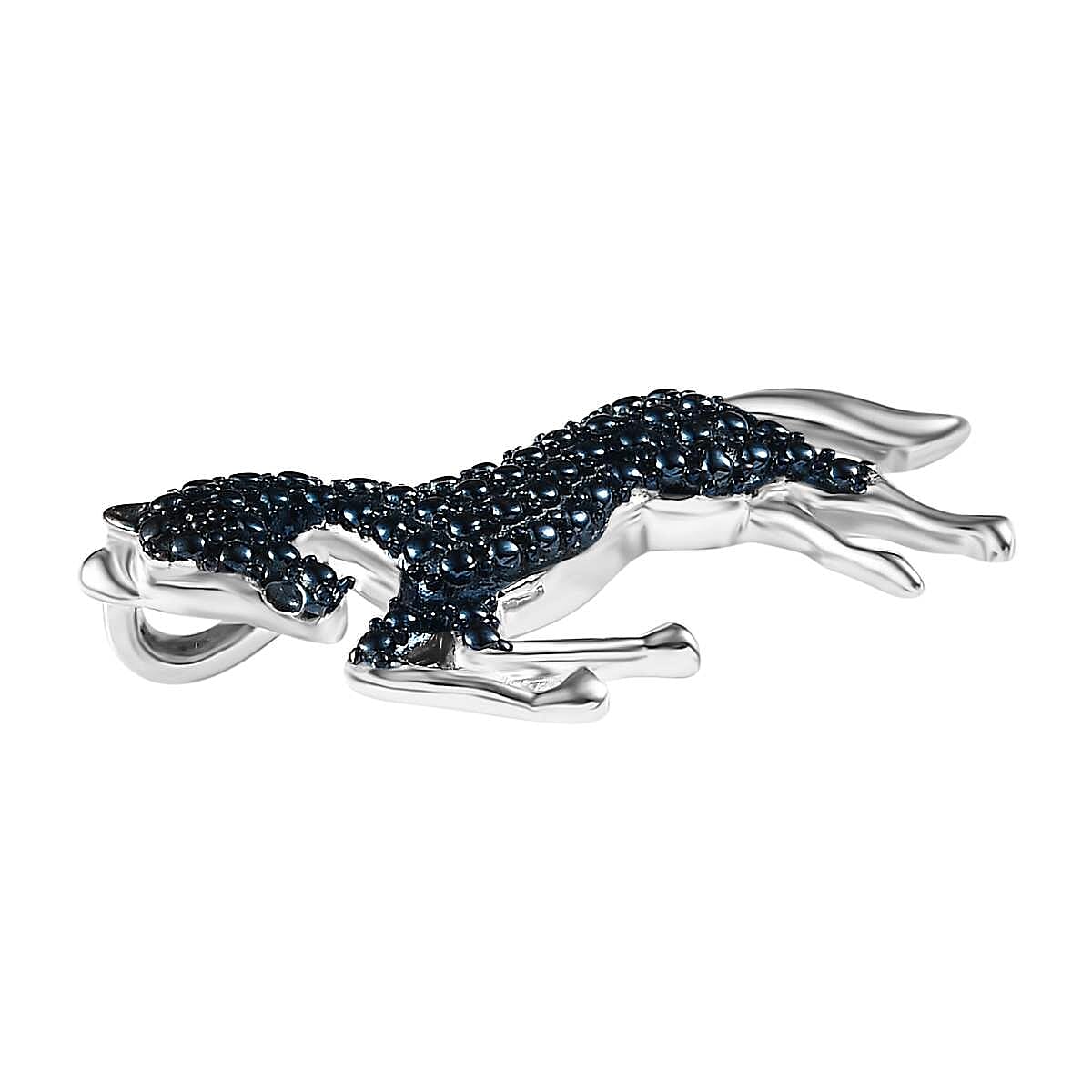 Blue Diamond Horse Pendant in Platinum Overlay Sterling Silver 7634515 4