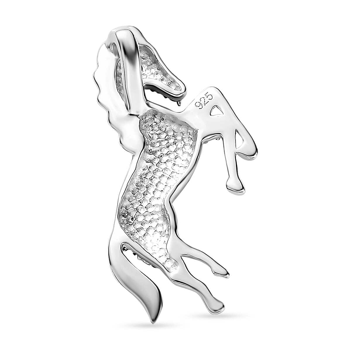 Blue Diamond Horse Pendant in Platinum Overlay Sterling Silver 7634515 5