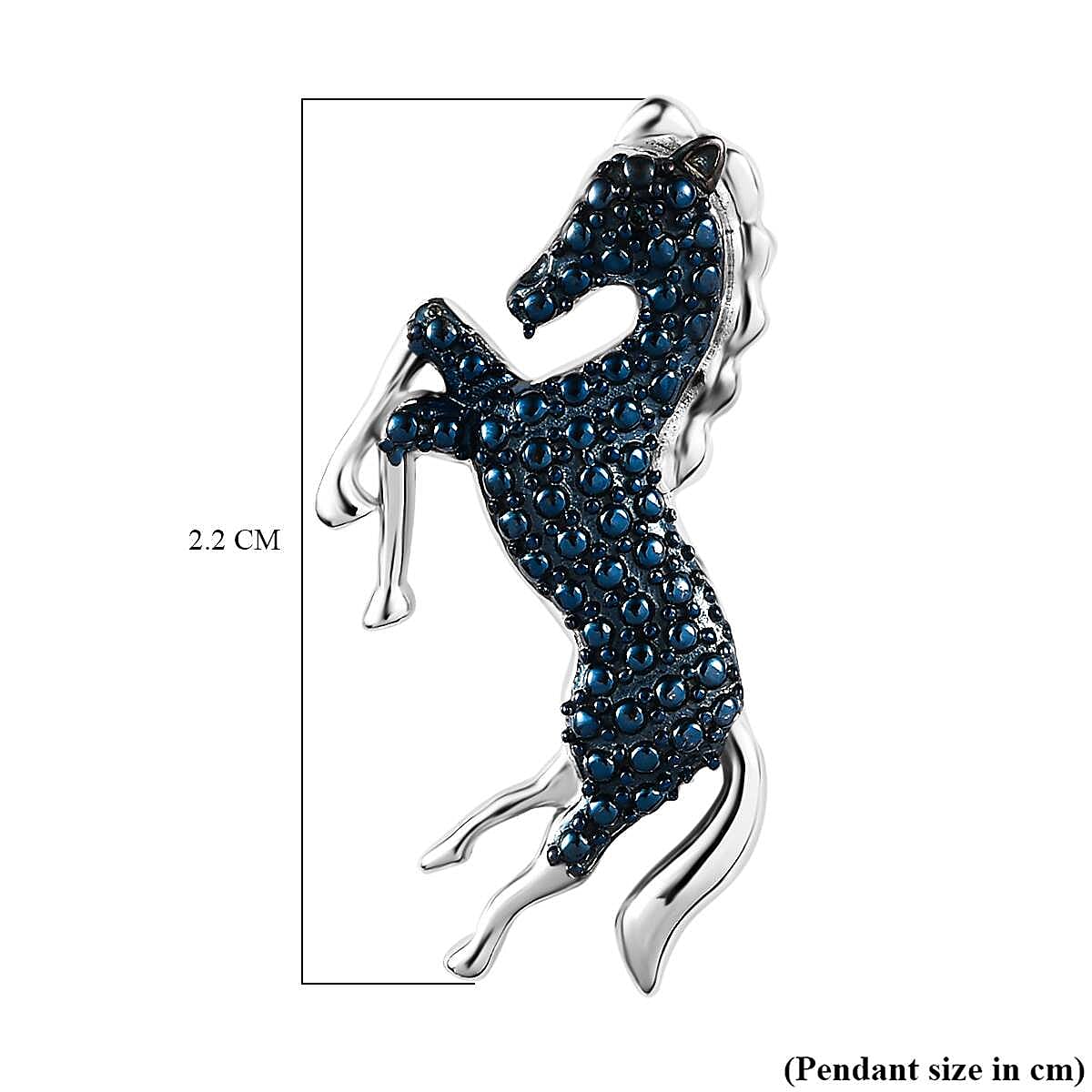 Blue Diamond Horse Pendant in Platinum Overlay Sterling Silver 7634515 6