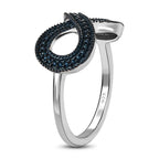 Blue Diamond Infinity Ring in Platinum Overlay Sterling Silver