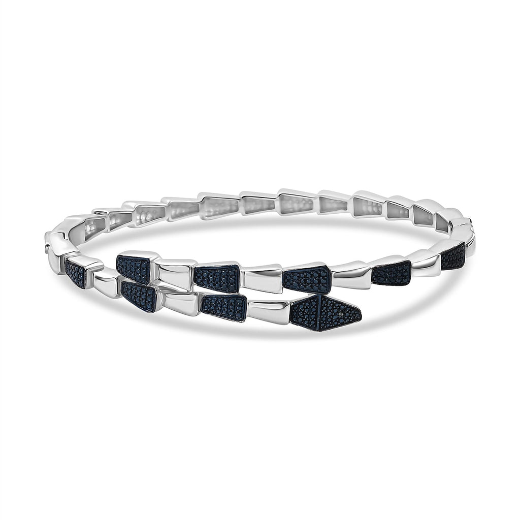 Year Of The Snake - Designer Inspired Serpent Blue Diamond Bangle