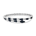 Year Of The Snake - Designer Inspired Serpent Blue Diamond Bangle