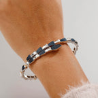 Year Of The Snake - Designer Inspired Serpent Blue Diamond Bangle