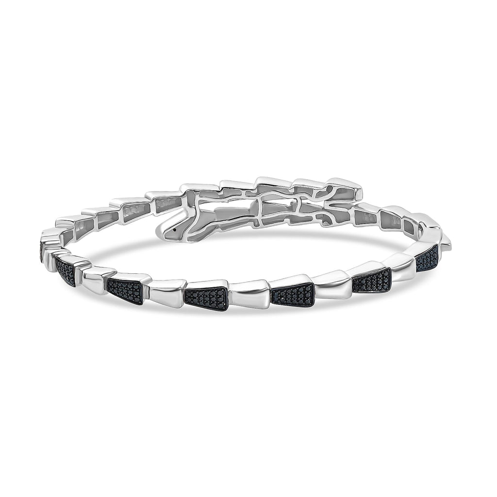 Year Of The Snake - Designer Inspired Serpent Blue Diamond Bangle