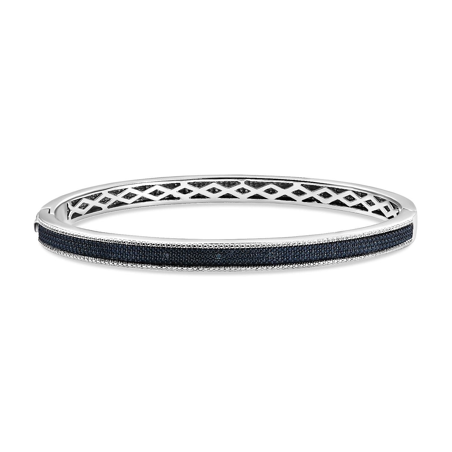 One to Own - Designer Inspired Closeout Deal - Blue Diamond Full Bangle (Size 7.5) 7978920 0