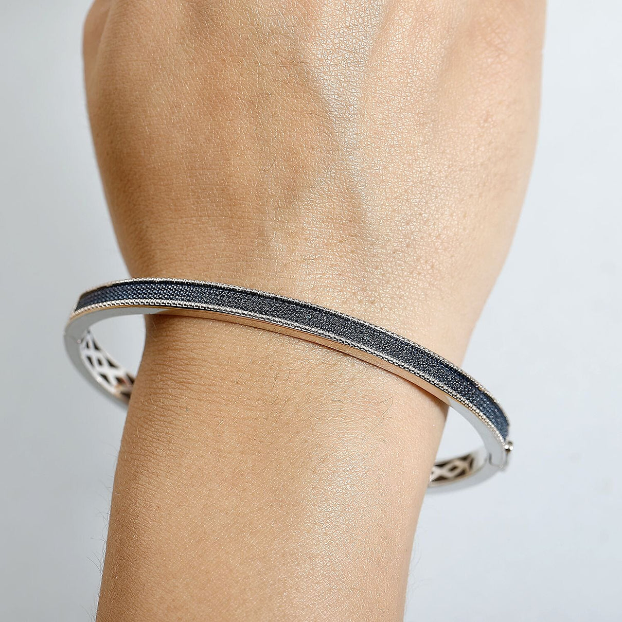 One to Own - Designer Inspired Closeout Deal - Blue Diamond Full Bangle (Size 7.5) 7978920 3