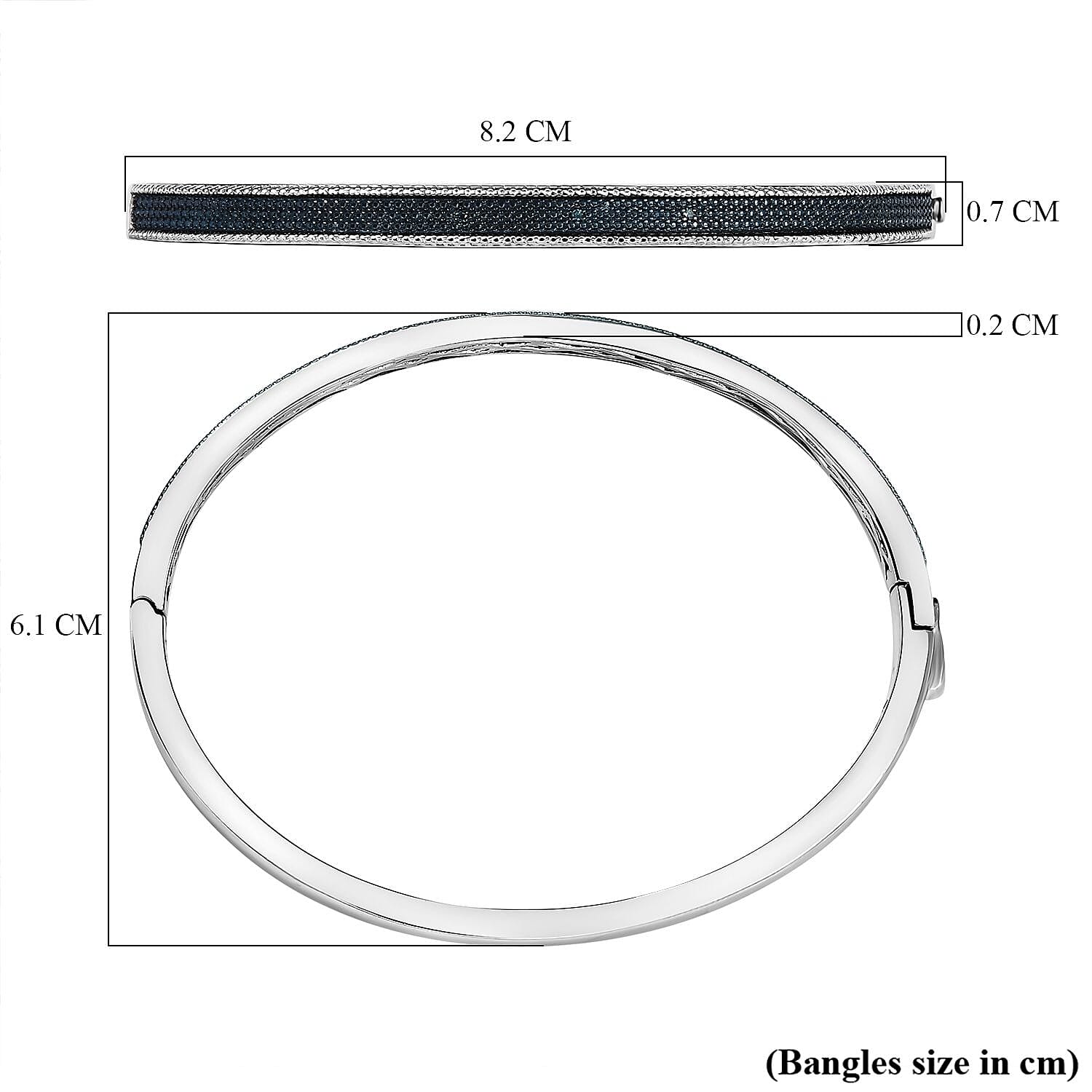 One to Own - Designer Inspired Closeout Deal - Blue Diamond Full Bangle (Size 7.5) 7978920 6