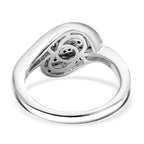 Blue Diamond Ring in Rhodium Overlay Sterling Silver 0.50 Ct.