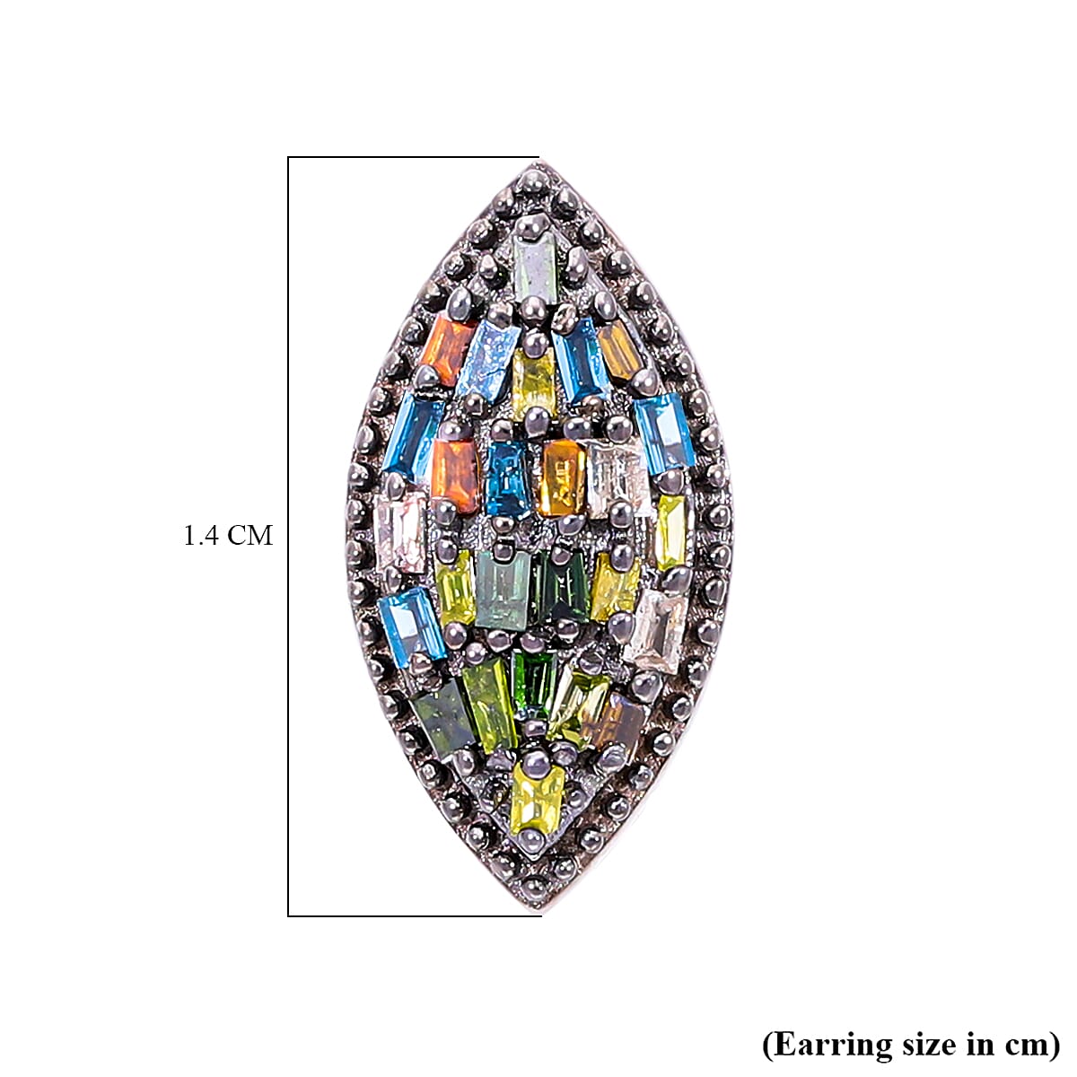 Multi Diamond Earrings in Platinum Overlay Sterling Silver 0.32 Ct 7631179 3