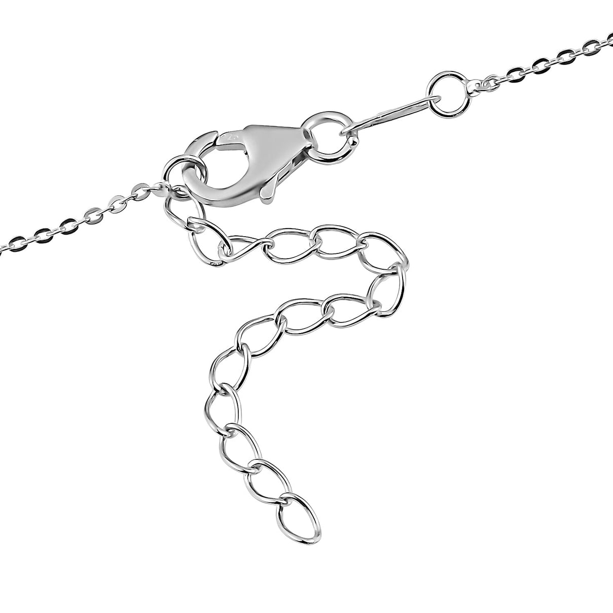 Blue Diamond Stars Necklace (Size - 18) in Platinum Overlay Sterling Silver 7688798 3