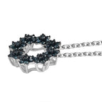 Blue Diamond Pendant with Chain (Size 20) in Rhodium Overlay  Sterling Silver 0.49 Ct.