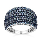 Blue Diamond Ring in Platinum Overlay Sterling Silver 2.00 Ct, SIlver Wt 5.48 GM