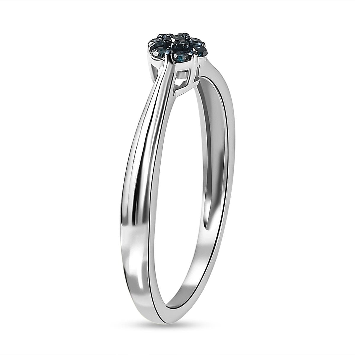Blue Diamond Ring in Platinum Overlay Sterling Silver 7363863 3