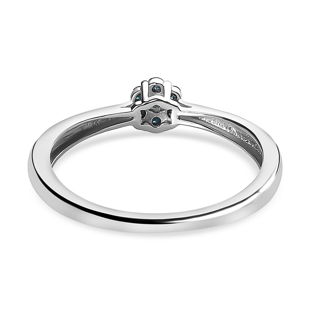 Blue Diamond Ring in Platinum Overlay Sterling Silver 7363863 4