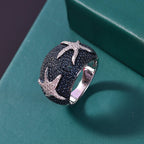Blue Diamond Star Fish Ring