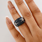 Blue Diamond Star Fish Ring