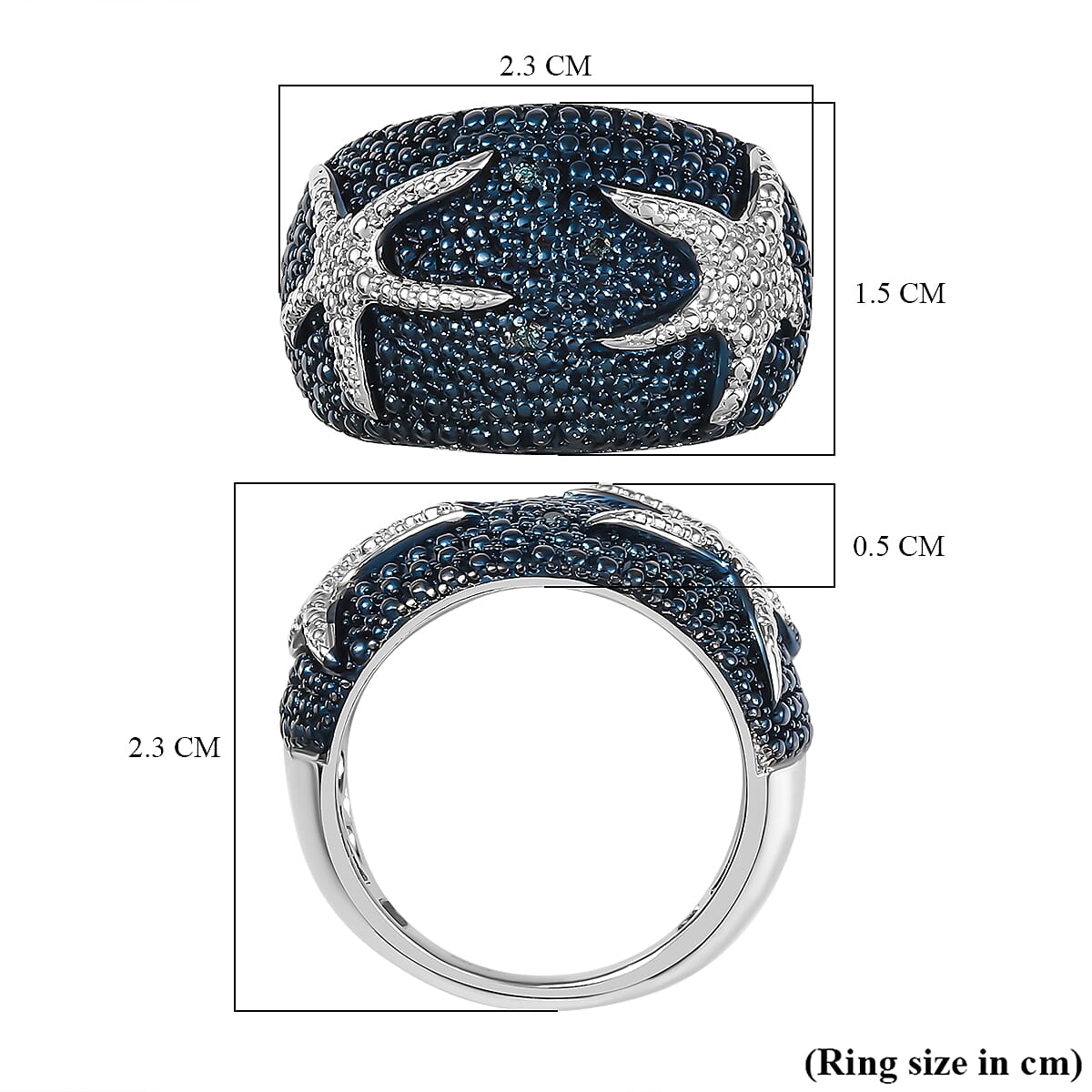 Blue Diamond Star Fish Ring 8057895 6