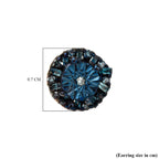 Blue Diamond  Solitaire Stud Push Post Earring in Platinum Overlay Sterling Silver 0.15 ct  0.148  Ct.