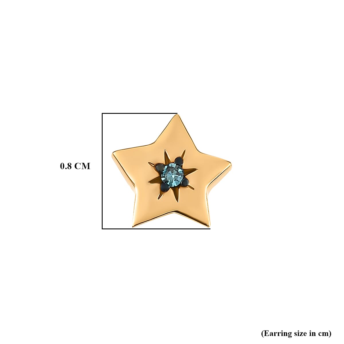 Blue Diamond Star Stud Earrings in Gold Plated Sterling Silver 8726667 5