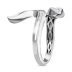 Serpent Year 2025 Deal - White and Blue Diamond Diamond Serpent Ring in Platinum Overlay Sterling Silver 0.25ct
