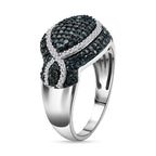 Red Carpet Collection - Blue and White Diamond Ring in Platinum Overlay Sterling Silver 1.00 Ct.