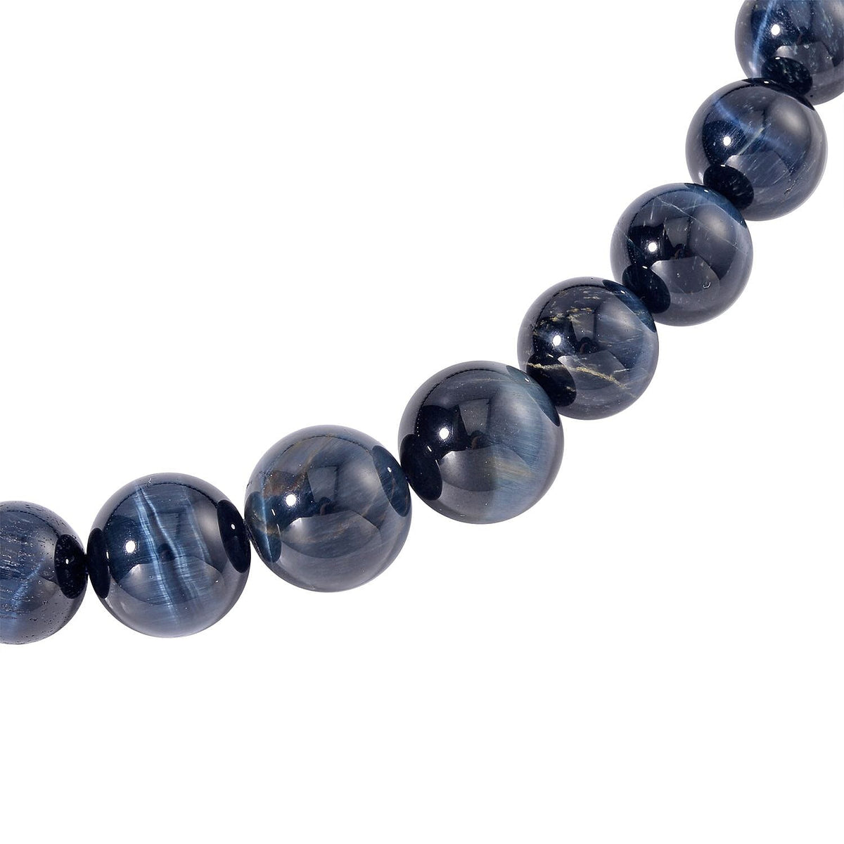 Blue Tigers Eye Necklace (Size - 20) in Rhodium Overlay Sterling Silver 580 Ct. 7553952 3
