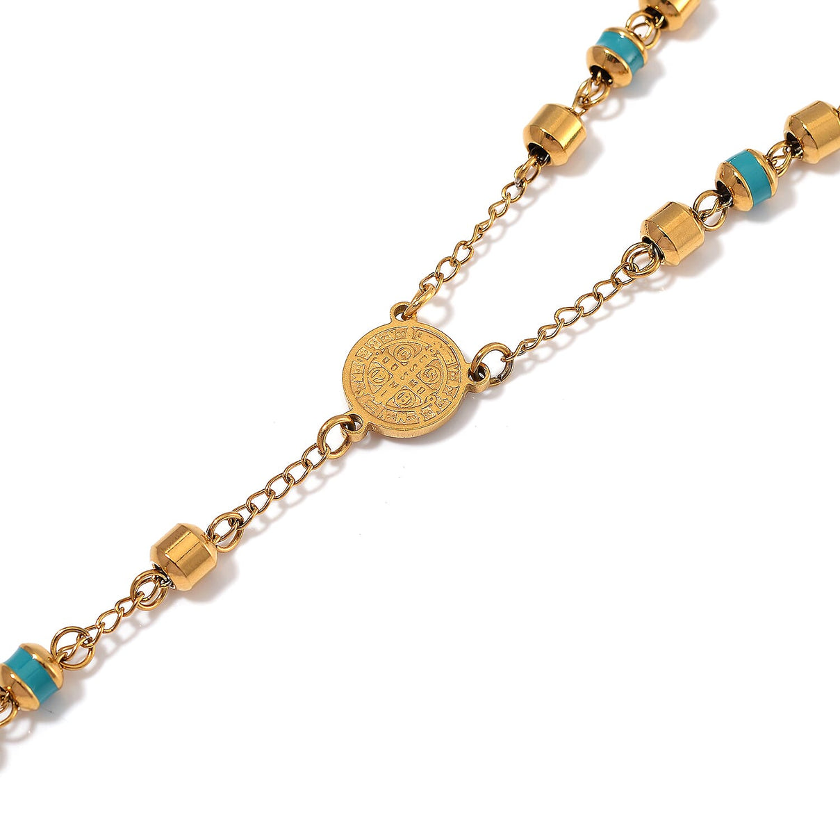 Close Out Deal- Blue Enamel Necklace (Size - 26) in Yellow Tone 7853877 2