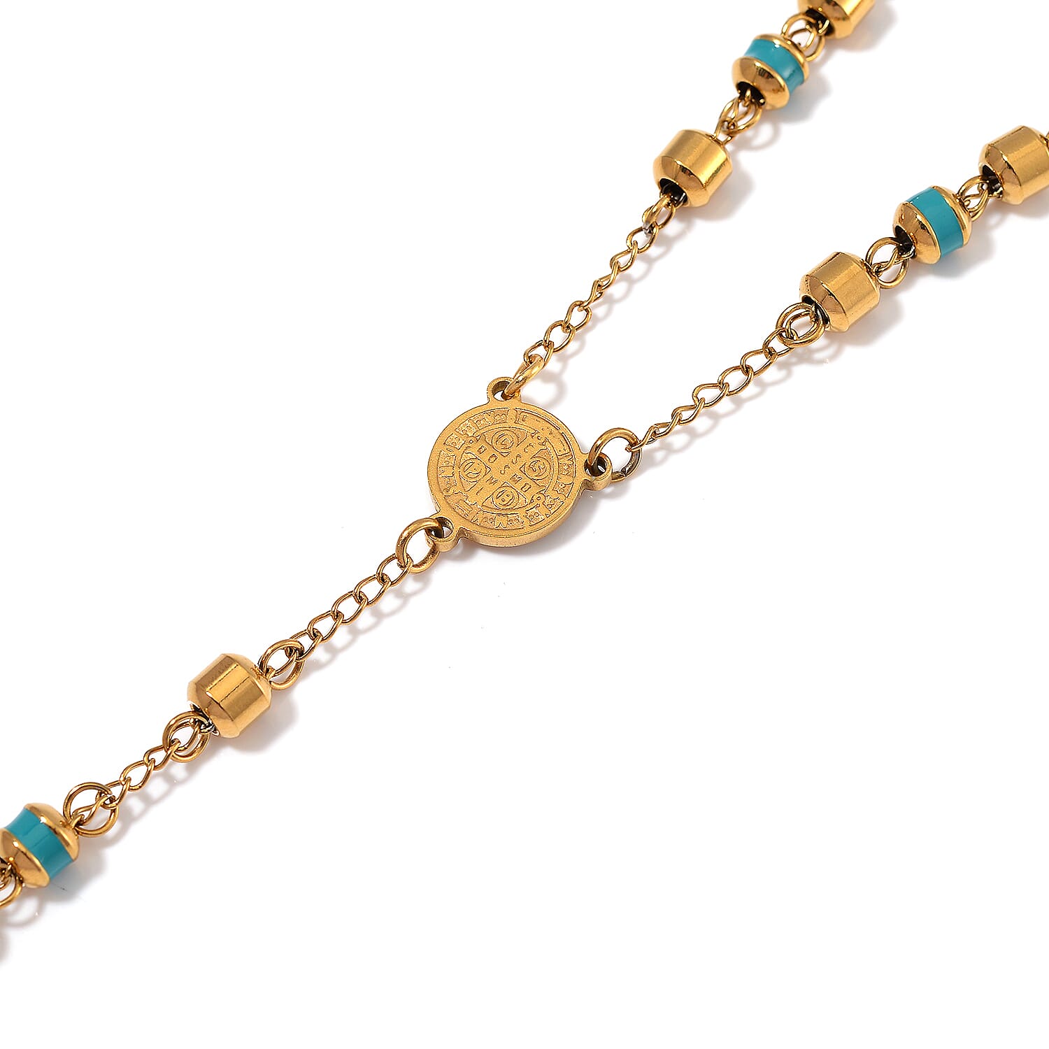 Close Out Deal- Blue Enamel Necklace (Size - 26) in Yellow Tone 7853877 2