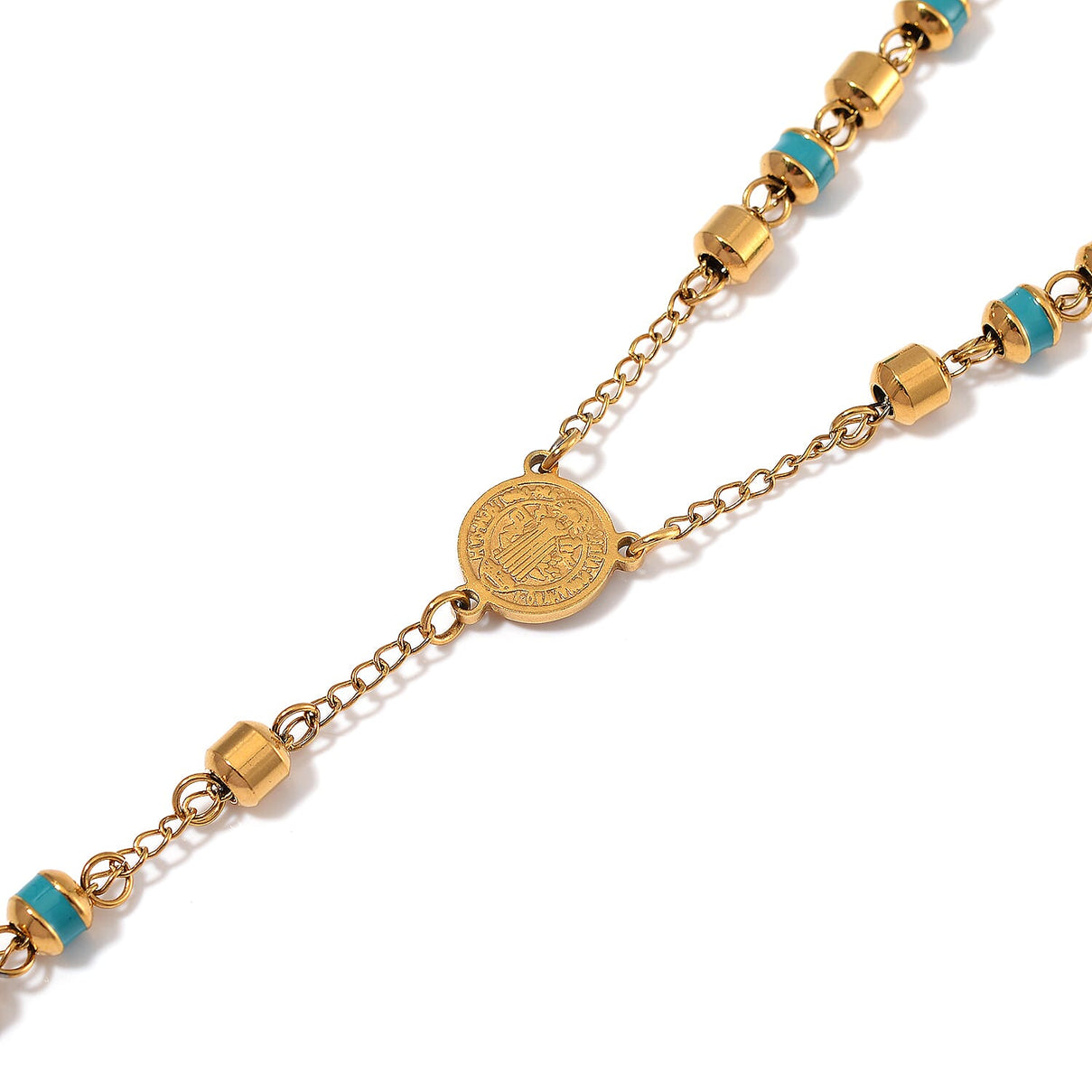 Close Out Deal- Blue Enamel Necklace (Size - 26) in Yellow Tone 7853877 5