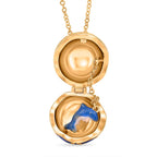 The Luxury Egg Collection -  Enamelled Egg Pendant with Chain (Size 24-2 Ext) - Blue