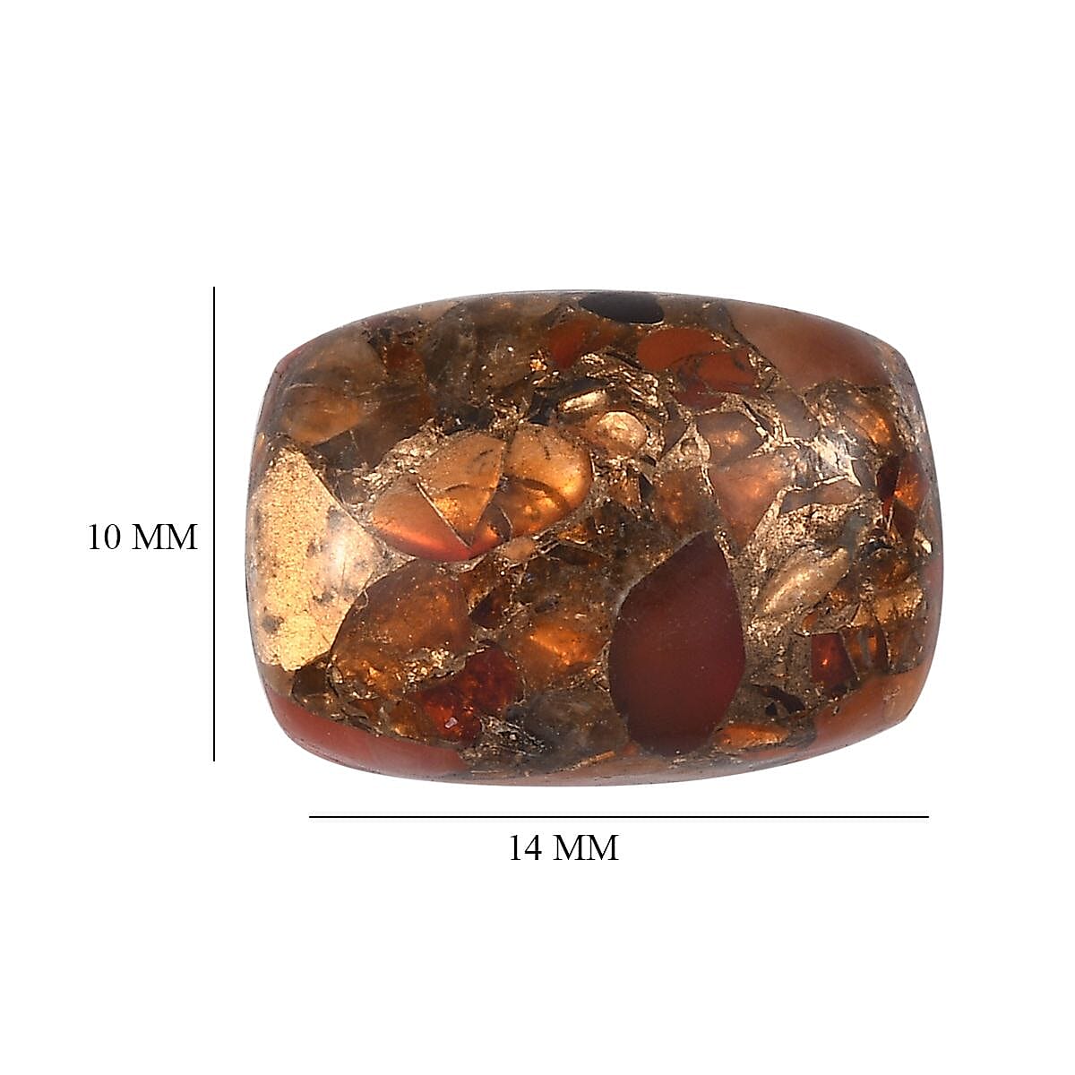 A-Grade Fire opal Matrix Loose Gemstone in Cushion Shape (14x10mm) 5.01 ct. 8025877 4