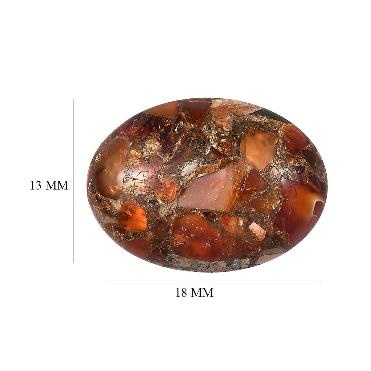 A-Grade Fire opal Matrix Loose Gemstone in Oval Shape (18x13mm) 8.01 ct. 8025875 4