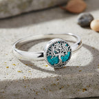 Tree of Life Collection - Blue Sandstone Cuff Bangle (Size 7.5)