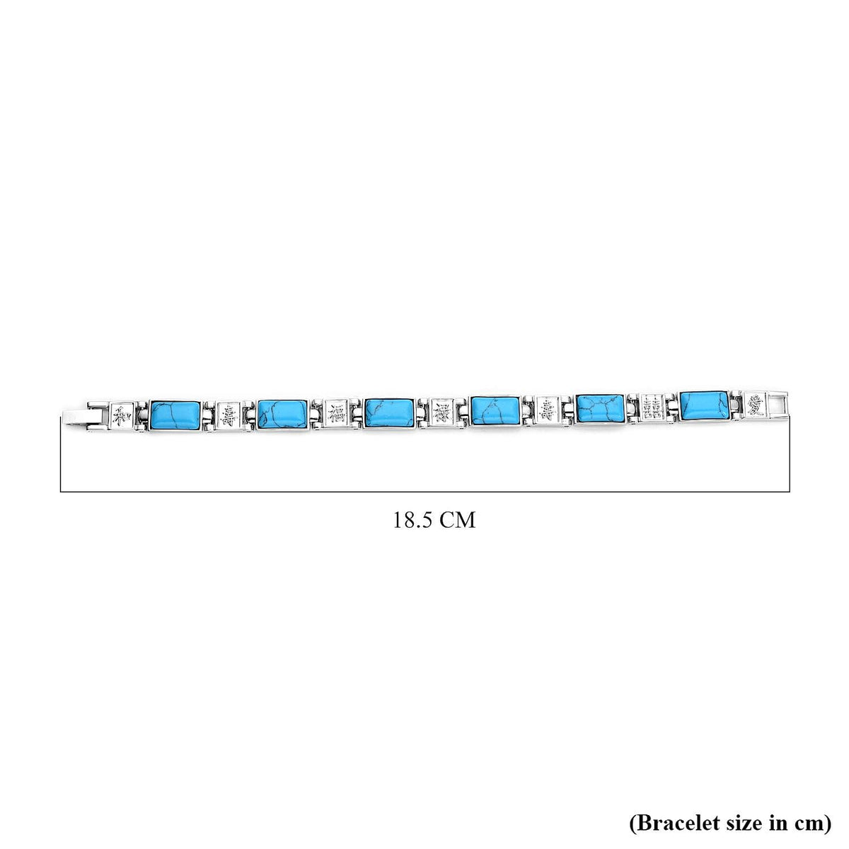 Blue Howlite Magnetic Bracelet (Size - 7.25) in Silver Tone 10.00 Ct. 7018374 6