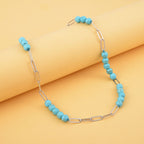 Blue Howlite Necklace (Size - 18 with 2 inch Extender) in Silver Tone