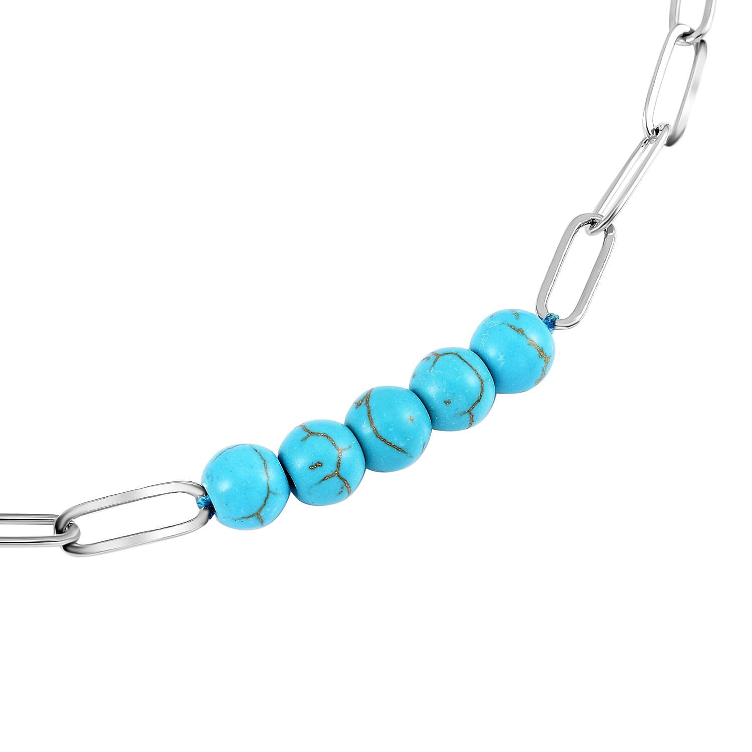 Blue Howlite Necklace (Size - 18 with 2 inch Extender) in Silver Tone 7437067 2