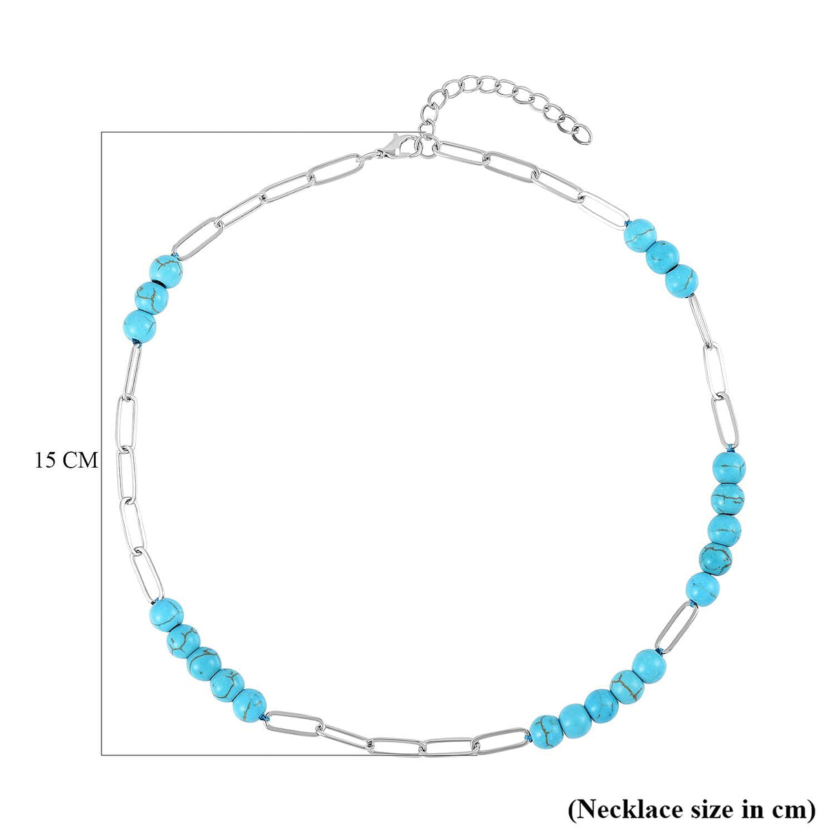 Blue Howlite Necklace (Size - 18 with 2 inch Extender) in Silver Tone 7437067 4