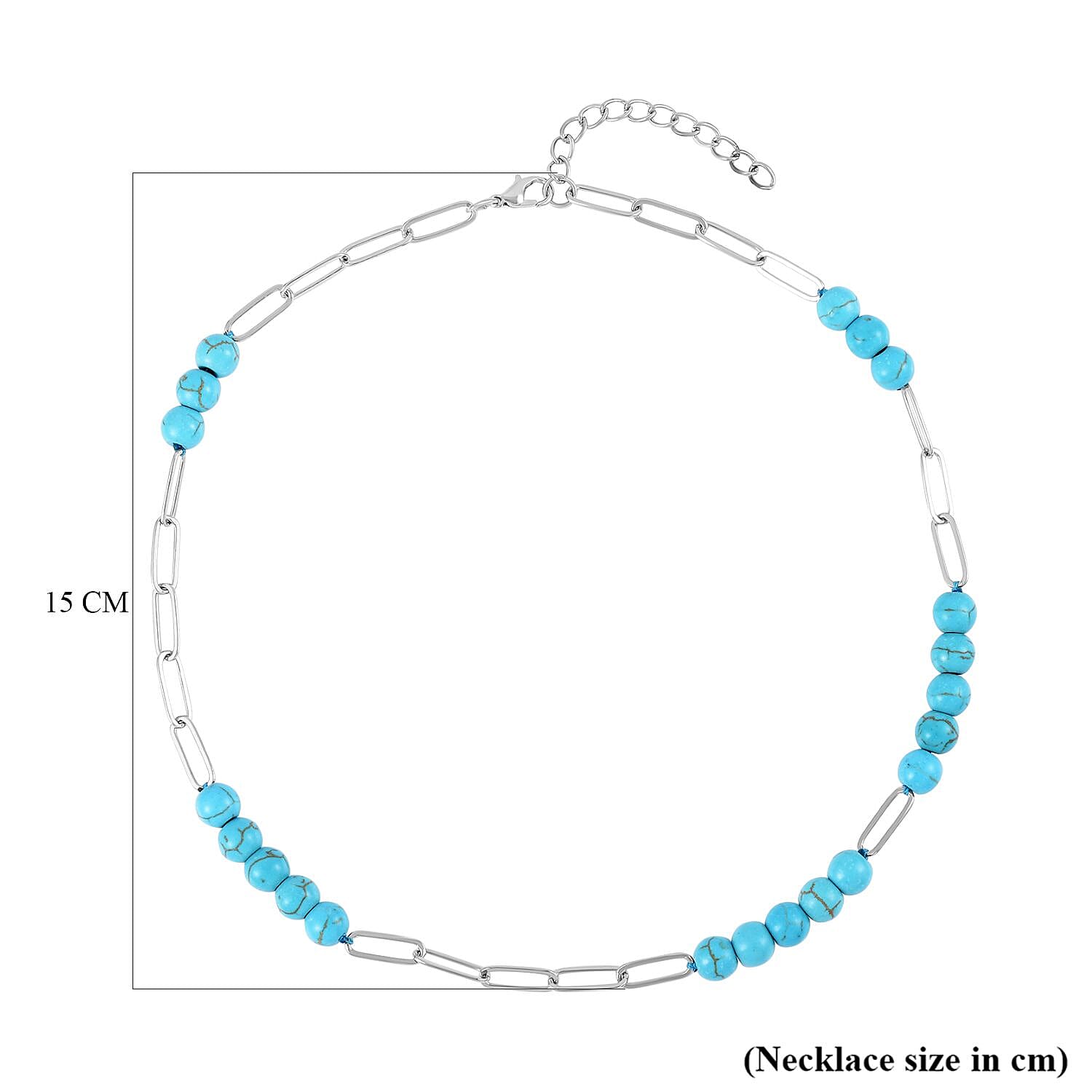Blue Howlite Necklace (Size - 18 with 2 inch Extender) in Silver Tone 7437067 4