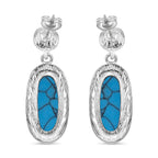 Blue Howlite & White Fresh Water Pearl Earring with Push Back 30.00 Ct.