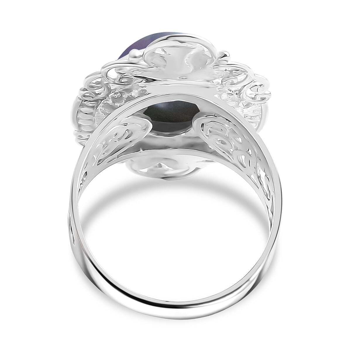 D'joy Royal Bali Collection Blue Mabe Pearl Ring in Sterling Silver 4.77 Ct. 8234761 4