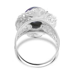 Royal Bali Collection Blue Mabe Pearl Ring in Sterling Silver 4.77 Ct, Silver Wt. 8.48 Gms.