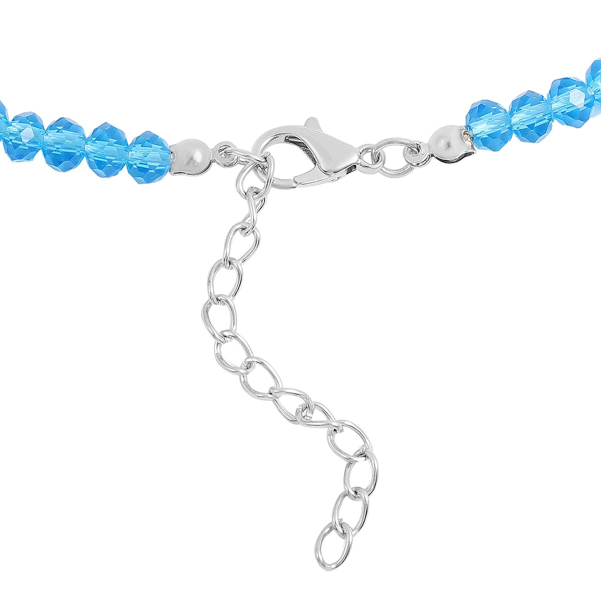 Blue Murano Style Glass and Aquamarine Beaded Necklace in Silver Plated 26 with 3 inch Extender 3505469 5